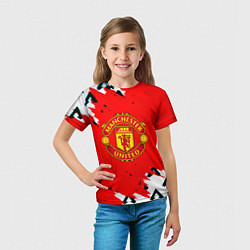 Футболка детская Манчестер Юнайтед символы краски, цвет: 3D-принт — фото 2