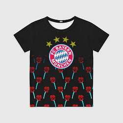 Футболка детская Бавария Мюнхен розы паттерн, цвет: 3D-принт