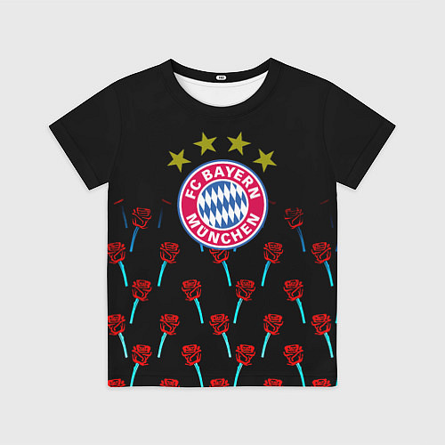 Детская футболка Бавария Мюнхен розы паттерн / 3D-принт – фото 1