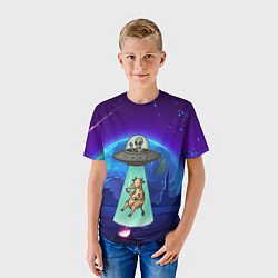 Футболка детская Инопланетяне похищают корову, цвет: 3D-принт — фото 2