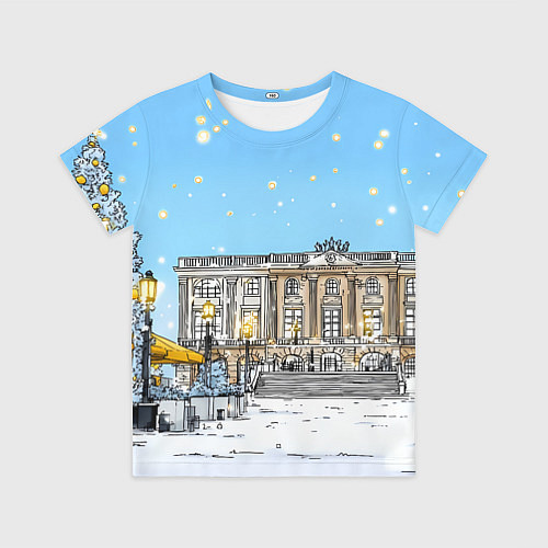 Детская футболка Новогодний день в Москве / 3D-принт – фото 1