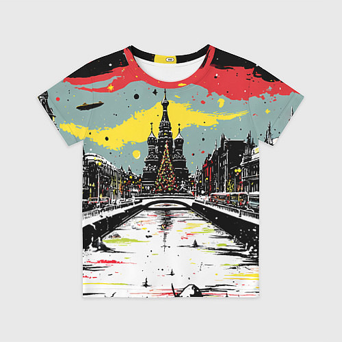 Детская футболка Праздничная новогодняя Москва / 3D-принт – фото 1