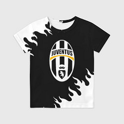 Детская футболка Juventus белый огонь текстура
