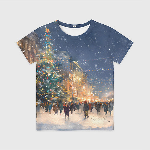 Детская футболка Новый год в Москве новогодняя елка / 3D-принт – фото 1