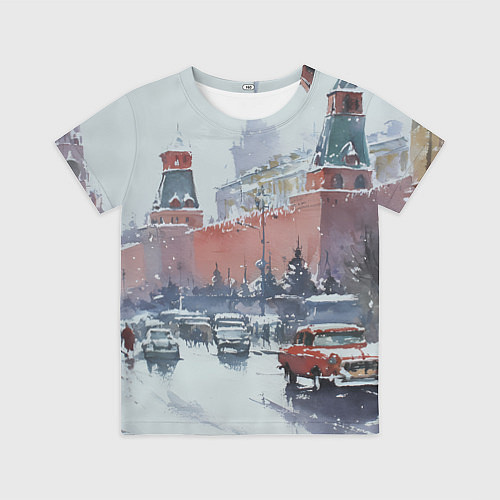 Детская футболка Старинная Москва - новый год / 3D-принт – фото 1