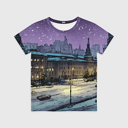 Футболка детская Ночь в новогодней Москве, цвет: 3D-принт