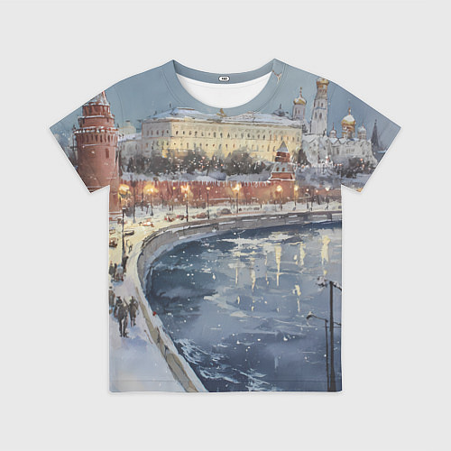 Детская футболка Новогодние праздники в Москве / 3D-принт – фото 1