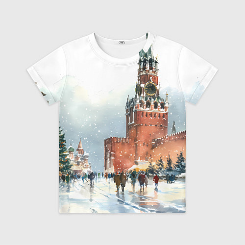 Детская футболка Новогодний Кремль / 3D-принт – фото 1