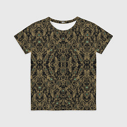 Футболка детская Славяно - русский орнамент узоры с позолотой, цвет: 3D-принт