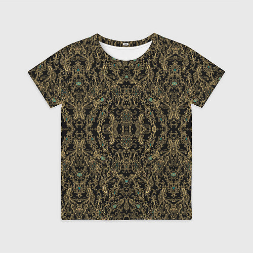 Детская футболка Славяно - русский орнамент узоры с позолотой / 3D-принт – фото 1
