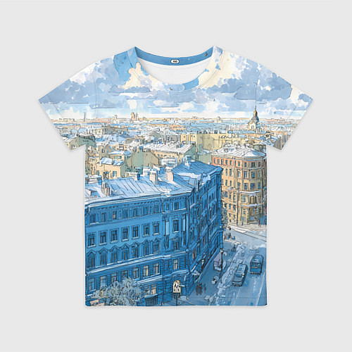 Детская футболка Зимний утренний Питер / 3D-принт – фото 1