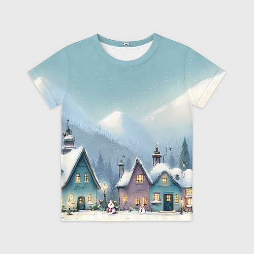 Детская футболка Новогодние дома / 3D-принт – фото 1