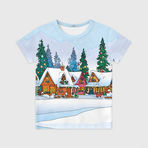 Детская футболка Новогодник дворик / 3D-принт – фото 1