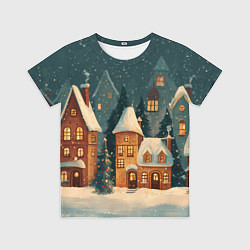 Футболка детская Сказочный Новогодний городок, цвет: 3D-принт
