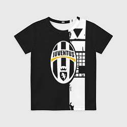Футболка детская Ювентус геометрия белая, цвет: 3D-принт