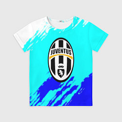 Футболка детская Ювентус краски штрихи текстура, цвет: 3D-принт
