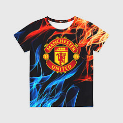 Футболка детская Манчестер Юнайтед огонь битва, цвет: 3D-принт
