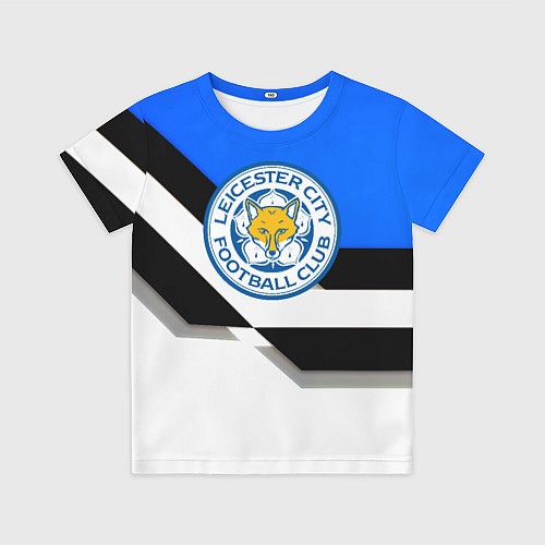 Детская футболка Лестер сити геометрия полосы / 3D-принт – фото 1