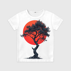 Футболка детская Японское дерево и солнце, цвет: 3D-принт