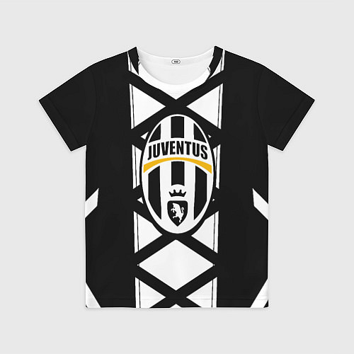 Детская футболка Ювентус геометрия полосы линии / 3D-принт – фото 1
