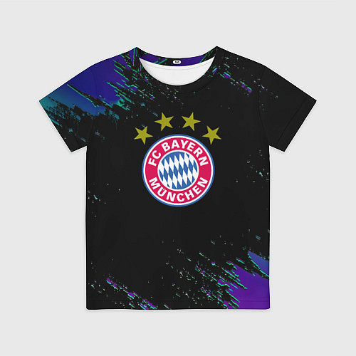 Детская футболка Бавария Мюнхен краски текстура / 3D-принт – фото 1