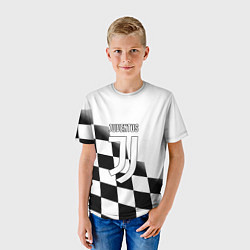 Футболка детская Ювентус клетка краски, цвет: 3D-принт — фото 2