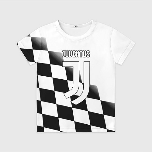 Детская футболка Ювентус клетка краски / 3D-принт – фото 1