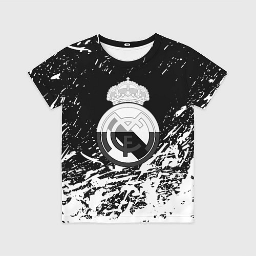 Детская футболка Реал Мадрид краски текстура / 3D-принт – фото 1