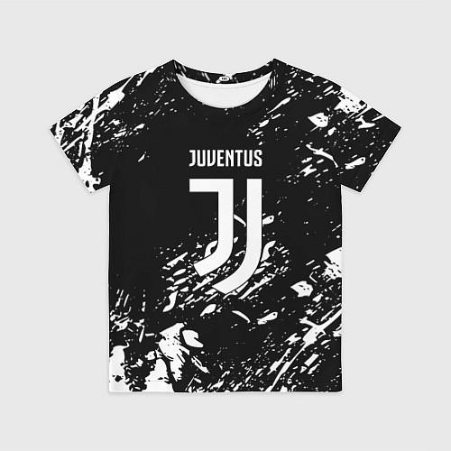 Детская футболка Juventus белые штрихи красок / 3D-принт – фото 1