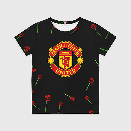 Детская футболка Манчестер Юнайтед розы / 3D-принт – фото 1