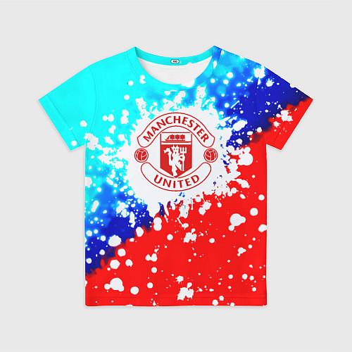 Детская футболка Манчестер Юнайтед неон / 3D-принт – фото 1