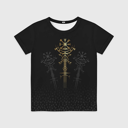 Детская футболка Древний компас на удачу вегвизир / 3D-принт – фото 1
