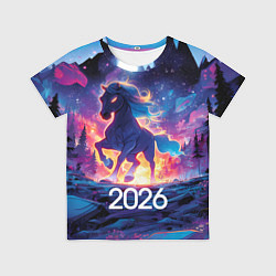 Футболка детская 2026 Фэнтези лошадка, цвет: 3D-принт