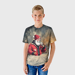Футболка детская Санта с капучино, цвет: 3D-принт — фото 2