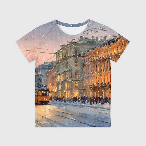 Детская футболка Зимний Санкт-Петербург / 3D-принт – фото 1