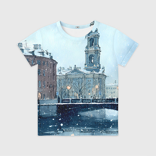 Детская футболка Зимний Питер / 3D-принт – фото 1