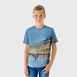 Футболка детская Снежный вечер Санкт-Петербурга, цвет: 3D-принт — фото 2