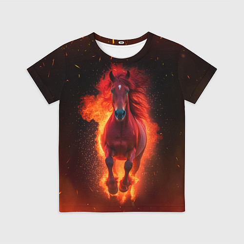Детская футболка Огонь а не лошадь / 3D-принт – фото 1