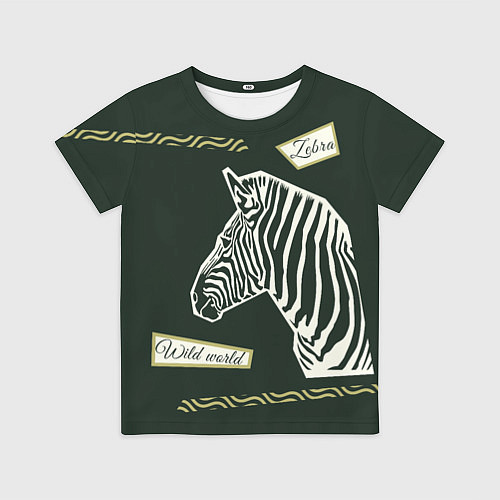 Детская футболка Зебра-коллаж / 3D-принт – фото 1