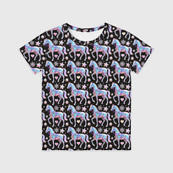 Футболка детская Новогодние лошади y2k, цвет: 3D-принт