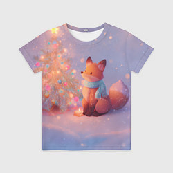Футболка детская Лисичка Новый год, цвет: 3D-принт