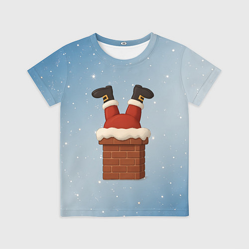 Детская футболка Санта торчит из трубы / 3D-принт – фото 1