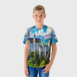 Футболка детская Сказочный Нойшванштайн, цвет: 3D-принт — фото 2