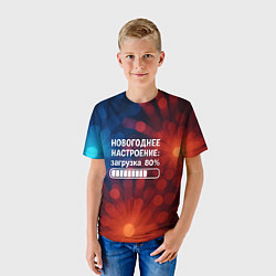 Футболка детская Новогоднее настроение - загрузка 80 процентов, цвет: 3D-принт — фото 2