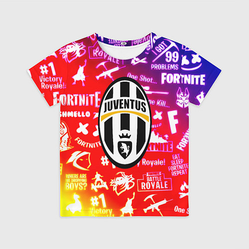 Детская футболка Фортнайт ювентус градиент / 3D-принт – фото 1