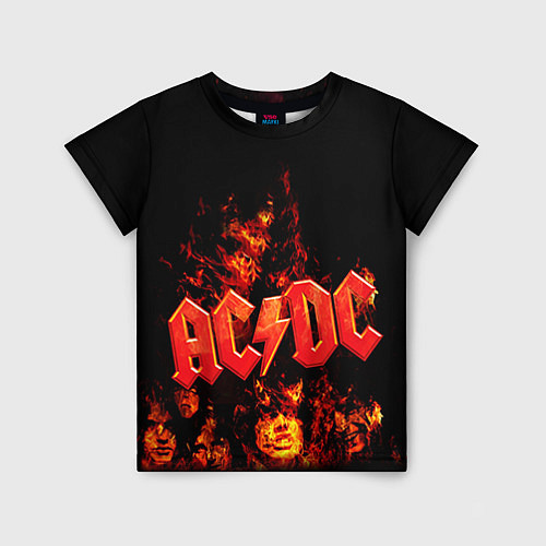 Детская футболка AC/DC Flame / 3D-принт – фото 1