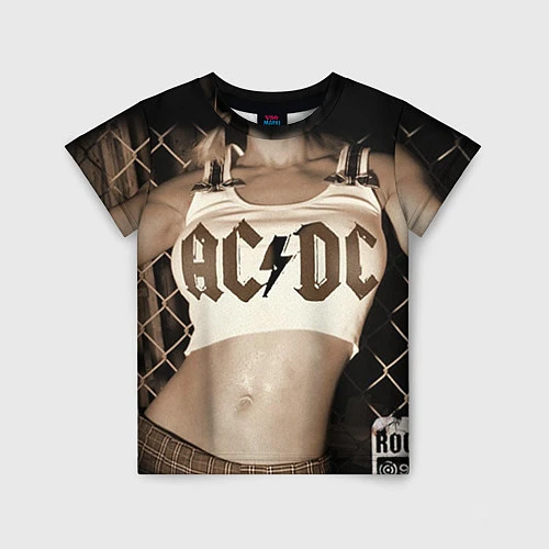 Детская футболка AC/DC Girl / 3D-принт – фото 1