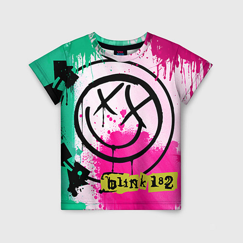 Детская футболка Blink-182: Purple Smile / 3D-принт – фото 1