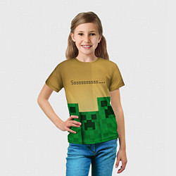 Футболка детская Minecraft Sssss, цвет: 3D-принт — фото 2