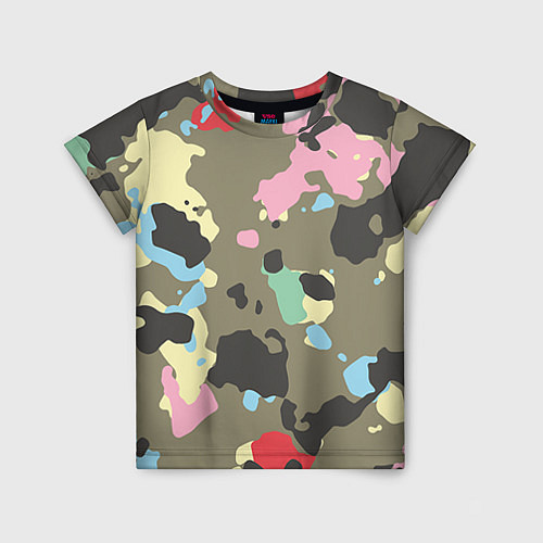 Детская футболка Камуфляж: микс цветов / 3D-принт – фото 1